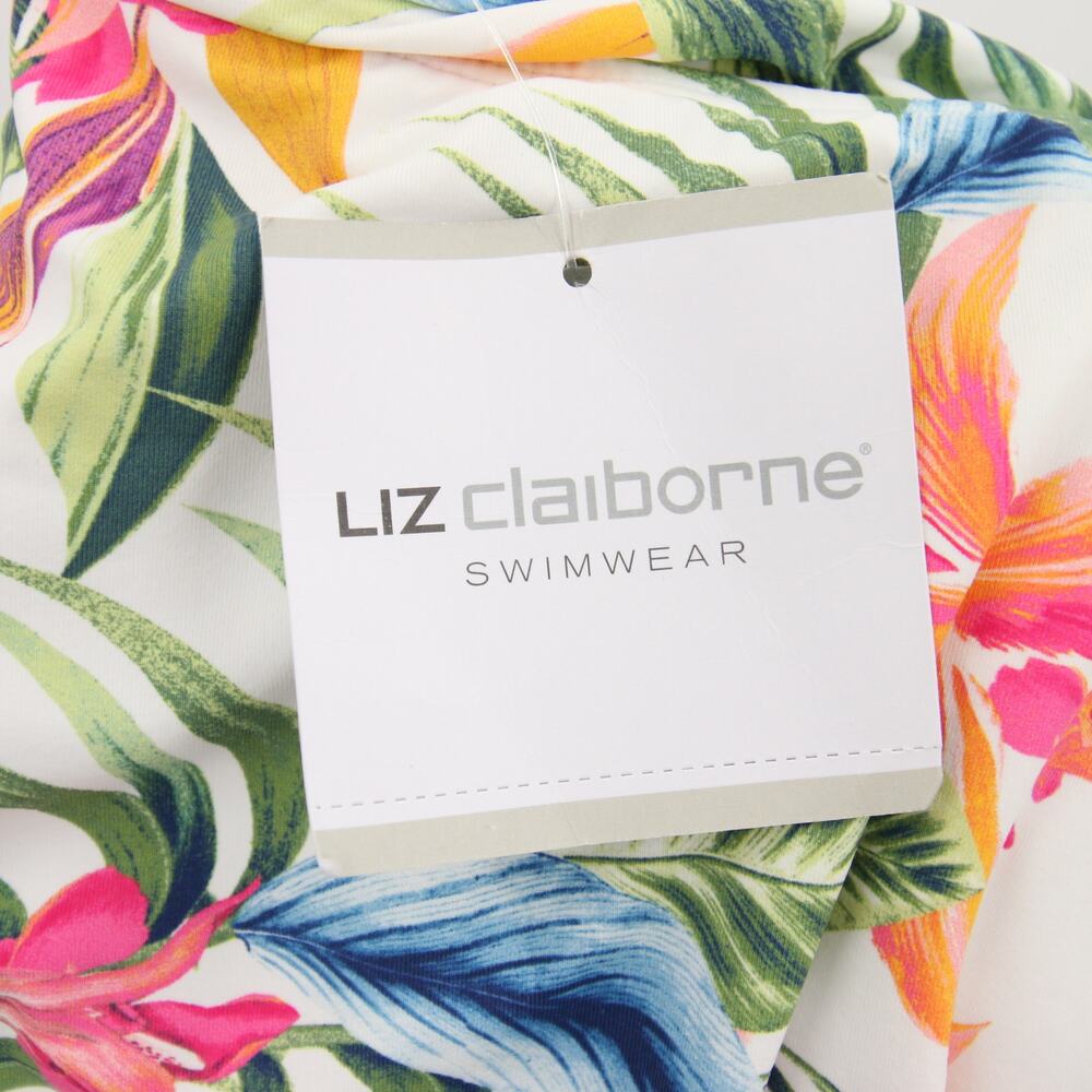 Liz Claiborne Bikini Bottoms Green White Tropical Beach Floral Palm Leaf XXL - Picture 5 of 9